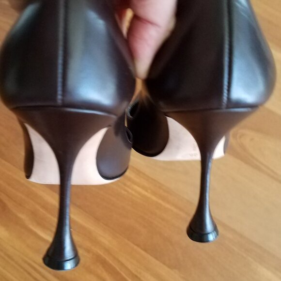 Manolo Blahnik brown leather pumps with 95mm heel size 6 - Picture 2 of 8